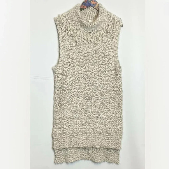 Umgee | Sweater Dress Chunky Knit Sleeveless High Low Hem Turtleneck BUTTER SOFT - Picture 2 of 7